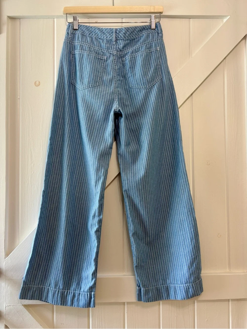 Habitual Light Blue Wide Leg Pinstripe Jeans 26 Coastal Cotton Breezy